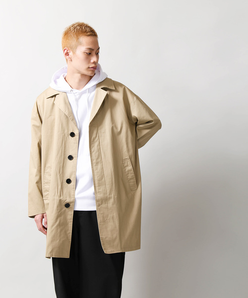 WEGO(ウィゴー)の「WEGO/クラシックチェックオーバーコート(ステンカラーコート・メンズ・ベージュ・MEDIUM/LARGE)」の11枚目の写真