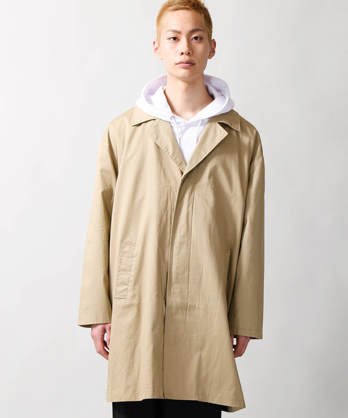 WEGO(ウィゴー)の「WEGO/クラシックチェックオーバーコート(ステンカラーコート・メンズ・ベージュ・MEDIUM/LARGE)」の14枚目の写真