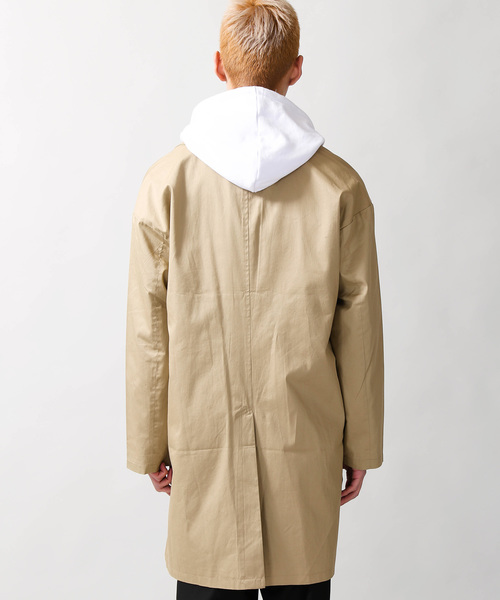 WEGO(ウィゴー)の「WEGO/クラシックチェックオーバーコート(ステンカラーコート・メンズ・ベージュ・MEDIUM/LARGE)」の9枚目の写真