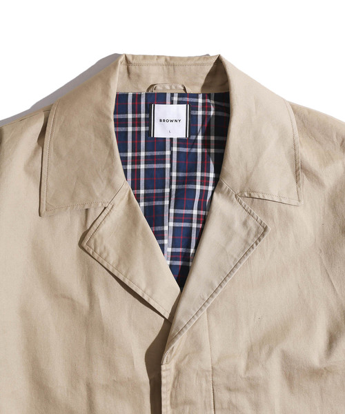 WEGO(ウィゴー)の「WEGO/クラシックチェックオーバーコート(ステンカラーコート・メンズ・ベージュ・MEDIUM/LARGE)」の3枚目の写真
