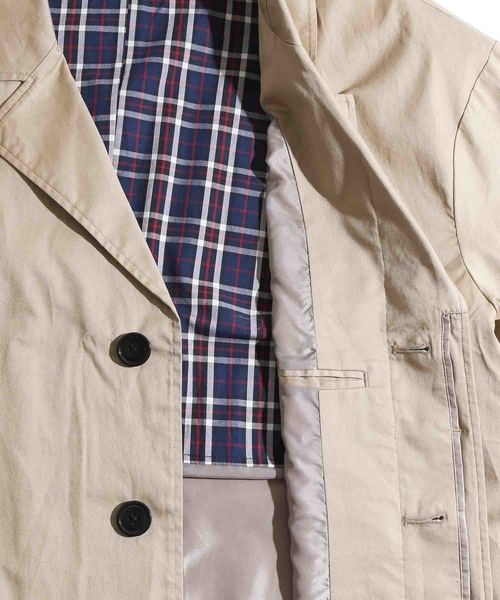 WEGO(ウィゴー)の「WEGO/クラシックチェックオーバーコート(ステンカラーコート・メンズ・ベージュ・MEDIUM/LARGE)」の10枚目の写真