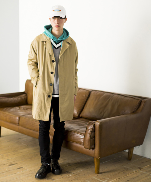 WEGO(ウィゴー)の「WEGO/クラシックチェックオーバーコート(ステンカラーコート・メンズ・ベージュ・MEDIUM/LARGE)」の20枚目の写真