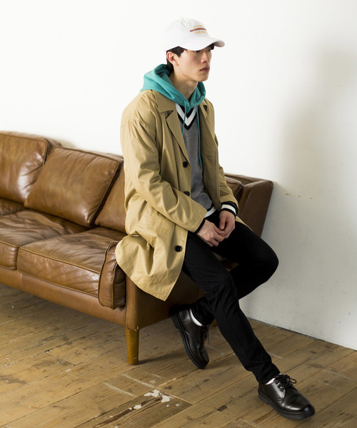 WEGO(ウィゴー)の「WEGO/クラシックチェックオーバーコート(ステンカラーコート・メンズ・ベージュ・MEDIUM/LARGE)」の18枚目の写真