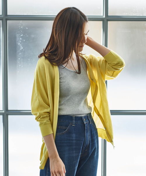 AMERICAN HOLIC（アメリカンホリック）の「10col.2WAYドルマンニットカーディガン（カーディガン/ボレロ・レディース・ピンク/ライトグレー/ブラック/ネイビー/アイボリー/イエロー/ブルー/ミント/ベージュ系その他/ライトピンク・L/M）」の8枚目の写真