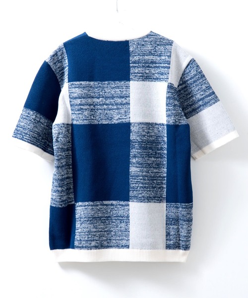 STUDIOUS(ステュディオス)の「【STUDIOUS】ウォッシャブルラティスリラックスニット(ニット/セーター・メンズ・ブラック/ブルー・1/2/3)」の5枚目の写真