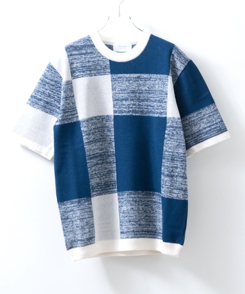 STUDIOUS(ステュディオス)の「【STUDIOUS】ウォッシャブルラティスリラックスニット(ニット/セーター・メンズ・ブラック/ブルー・1/2/3)」の8枚目の写真