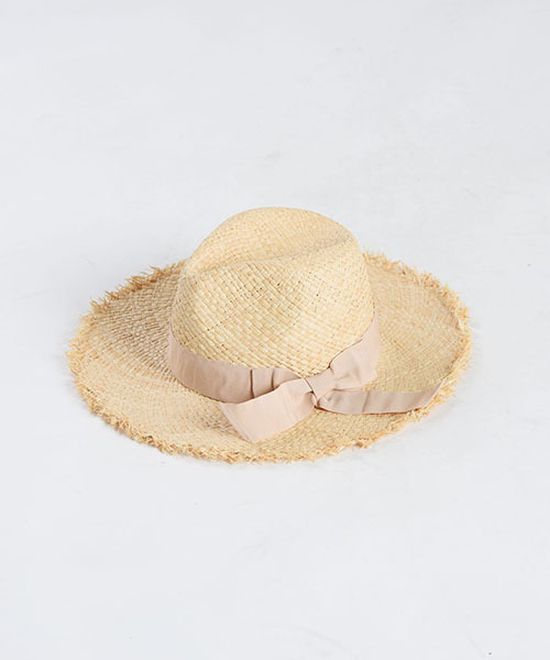 LIPSTAR（リップスター）の「ラフィア中折れフリンジハット（ハット・レディース・ベージュ/キャメル・M）」の5枚目の写真