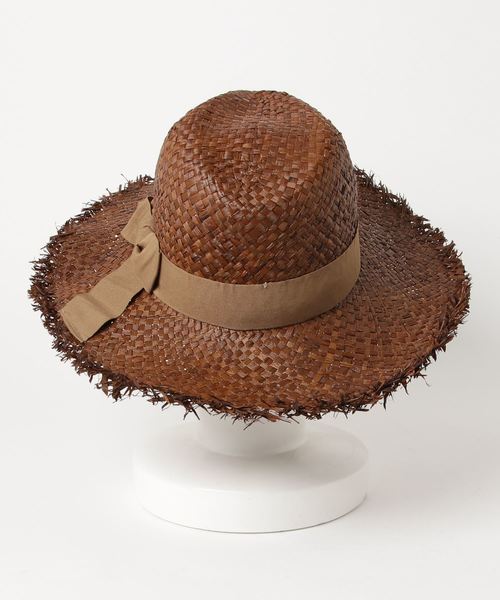 LIPSTAR（リップスター）の「ラフィア中折れフリンジハット（ハット・レディース・ベージュ/キャメル・M）」の7枚目の写真