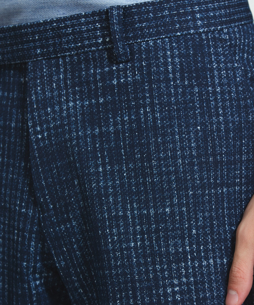 ABAHOUSE（アバハウス）の「【Recency of Mine】EVALETテクニカルメッシュギンガムパンツ（スラックス・メンズ・ネイビー・44/46/48/50）」の7枚目の写真