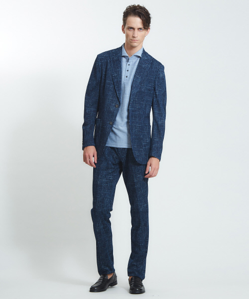 ABAHOUSE（アバハウス）の「【Recency of Mine】EVALETテクニカルメッシュギンガムパンツ（スラックス・メンズ・ネイビー・44/46/48/50）」の9枚目の写真