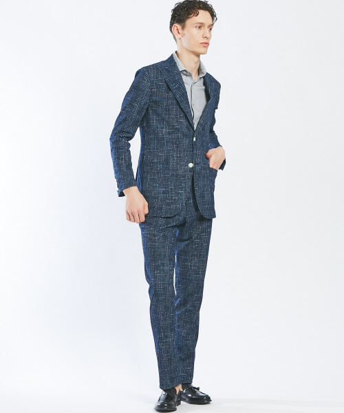 ABAHOUSE（アバハウス）の「【Recency of Mine】EVALETテクニカルメッシュギンガムパンツ（スラックス・メンズ・ネイビー・44/46/48/50）」の12枚目の写真