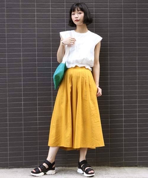 LOWRYS FARM（ローリーズファーム）の「Ｌ／Ｒスカーチョ　791303（その他パンツ・レディース・ストライプ/ブラック/イエロー/グリーン/ベージュ・MEDIUM/SMALL/X-LARGE/LARGE）」の14枚目の写真