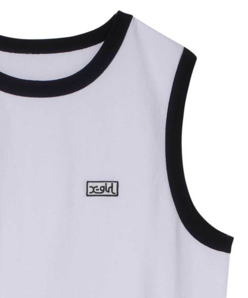 X-girl（エックスガール）の「RINGER SOLID TANK TOP（タンクトップ・レディース・ホワイト/ブラック/ピンク・ONE SIZE）」の10枚目の写真