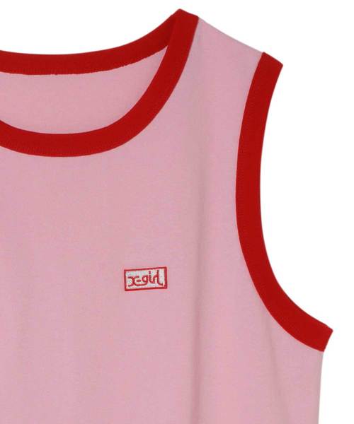 X-girl（エックスガール）の「RINGER SOLID TANK TOP（タンクトップ・レディース・ホワイト/ブラック/ピンク・ONE SIZE）」の12枚目の写真