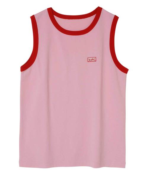 X-girl（エックスガール）の「RINGER SOLID TANK TOP（タンクトップ・レディース・ホワイト/ブラック/ピンク・ONE SIZE）」の9枚目の写真