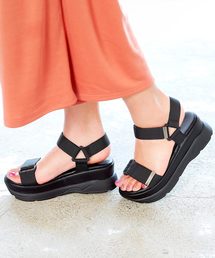 厚底ベルクロスポーツスニーカーサンダル