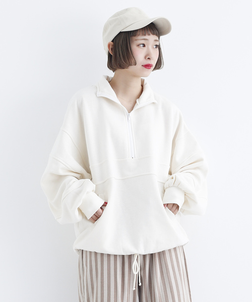 MERLOT（メルロー）の「アノラックスウェットプルオーバー1899（スウェット・レディース・ブラック/ネイビー/オフホワイト/ワイン・FREE）」の2枚目の写真