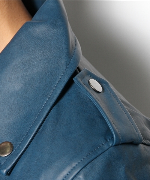 WEGO（ウィゴー）の「WEGO/フェイクレザーダブルライダースジャケット（ライダースジャケット・メンズ・ホワイト/ブラック/ブルー・MEDIUM/LARGE）」の9枚目の写真
