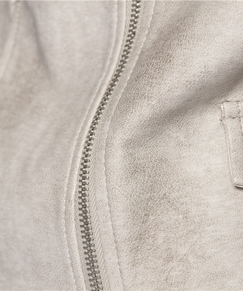 WEGO（ウィゴー）の「WEGO/フェイクレザーダブルライダースジャケット（ライダースジャケット・メンズ・ホワイト/ブラック/ブルー・MEDIUM/LARGE）」の14枚目の写真