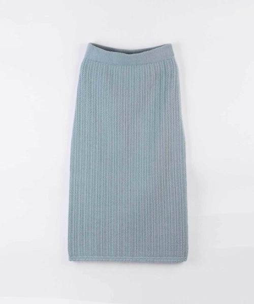 SAISON DE PAPILLON（セゾンドパピヨン）の「Vネックトップスとスカート&透かし編みデザインセットアップ（ワンピース・レディース・ブラック/ベージュ/ブラウン/ミント・S/M/L）」の8枚目の写真