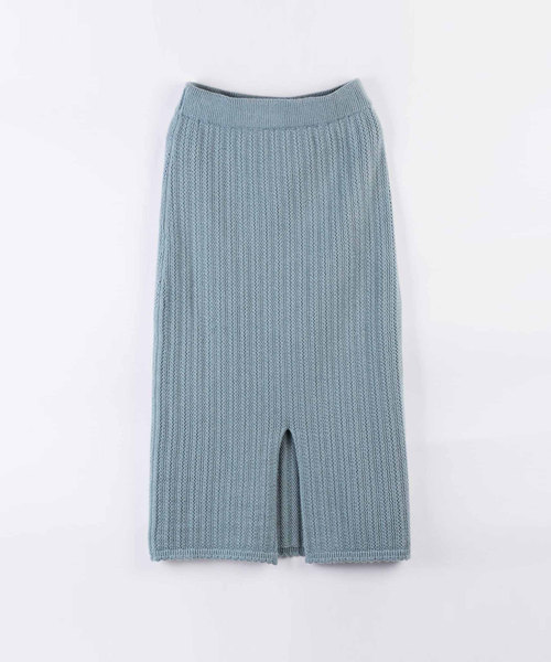 SAISON DE PAPILLON（セゾンドパピヨン）の「Vネックトップスとスカート&透かし編みデザインセットアップ（ワンピース・レディース・ブラック/ベージュ/ブラウン/ミント・S/M/L）」の9枚目の写真