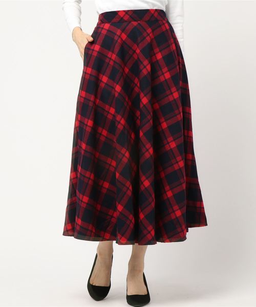 YECCA VECCA(イェッカヴェッカ)の「・チェック柄フレアスカート(スカート・レディース・ブラック/レッド/グリーン・FREE)」の13枚目の写真