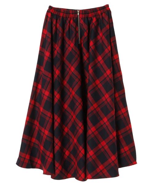 YECCA VECCA(イェッカヴェッカ)の「・チェック柄フレアスカート(スカート・レディース・ブラック/レッド/グリーン・FREE)」の9枚目の写真