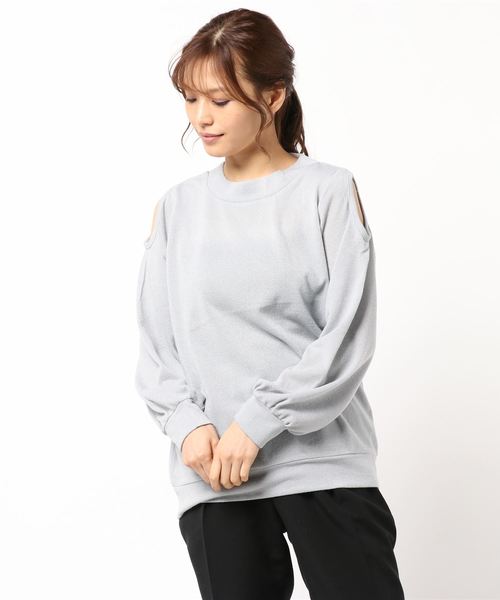 GeeRA(ジーラ)の「肩開きニットソートップス(ニット/セーター・レディース・ネイビー/アイボリー/チャコール/ブラック/グレー・LARGE/MEDIUM/SMALL/X-LARGE)」の4枚目の写真