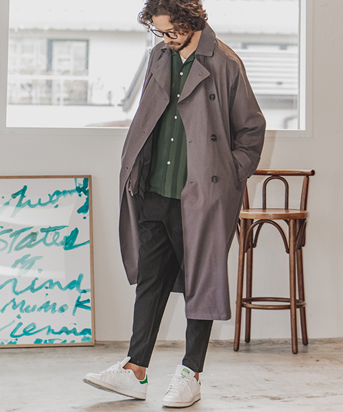 CAMBIO(カンビオ)の「mj6185-Light Cotton Casual Trench Coat トレンチコート(トレンチコート・メンズ・チャコール/ベージュ/ブラック/ブルー系その他・S/M/L)」の8枚目の写真