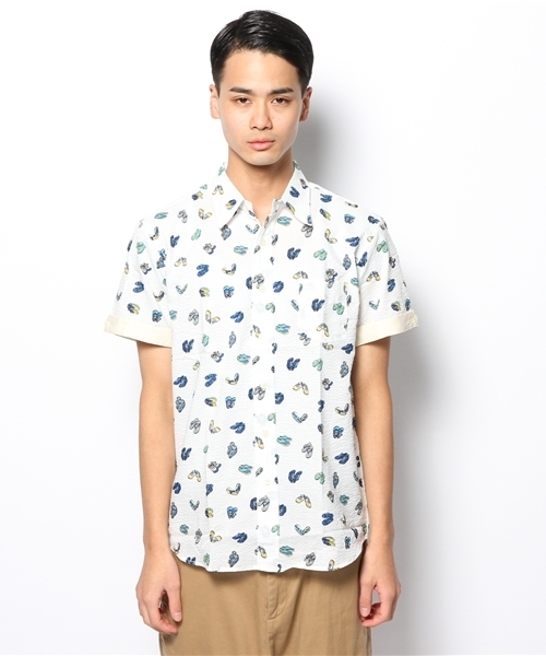 WHO'S WHO gallery（フーズフーギャラリー）の「ポップ調プリントRG半袖シャツ（シャツ/ブラウス・メンズ・パープル/ホワイト/その他/ブルー・LARGE/MEDIUM）」の5枚目の写真