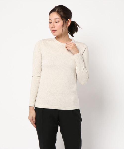 AMERICAN HOLIC（アメリカンホリック）の「ベーシッククルーネックプルオーバー（Tシャツ/カットソー・レディース・チャコールグレー/カーキ/イエロー/ブルー/ホワイト系その他/その他7/ホワイト系その他4/ブルー系その他2・M/L）」の2枚目の写真