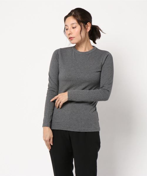 AMERICAN HOLIC（アメリカンホリック）の「ベーシッククルーネックプルオーバー（Tシャツ/カットソー・レディース・チャコールグレー/カーキ/イエロー/ブルー/ホワイト系その他/その他7/ホワイト系その他4/ブルー系その他2・M/L）」の4枚目の写真