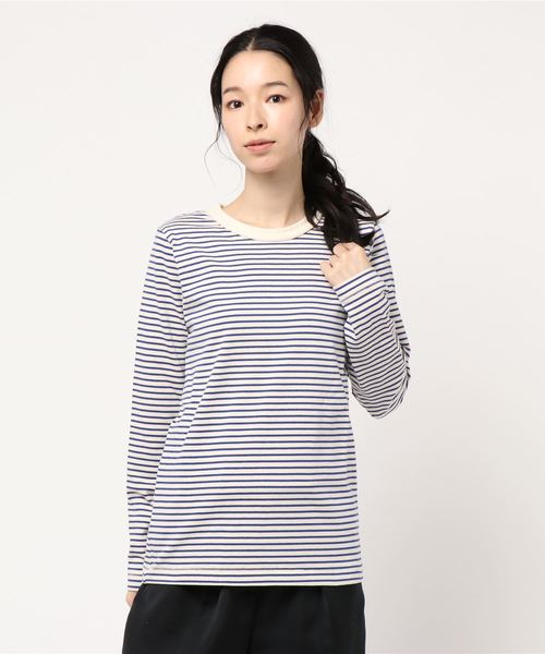 AMERICAN HOLIC（アメリカンホリック）の「ベーシッククルーネックプルオーバー（Tシャツ/カットソー・レディース・チャコールグレー/カーキ/イエロー/ブルー/ホワイト系その他/その他7/ホワイト系その他4/ブルー系その他2・M/L）」の5枚目の写真