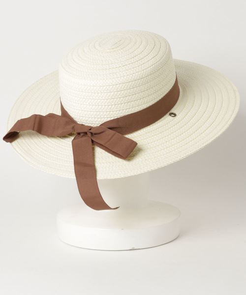 OCTAVE OCTAVE（オクターブオクターブ）の「【OCTAVE OCTAVE】FALT TOP ブレード HAT/麦ハット（ハット・レディース・ホワイト/ベージュ・ONE SIZE）」の3枚目の写真