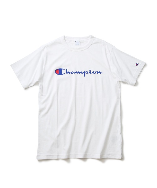 Champion（チャンピオン）の「【CHAMPION】スクリプトロゴプリントＴシャツ/ロゴプリント/チャンピオン（Tシャツ/カットソー・メンズ・ホワイト/ダークグリーン/ネイビー/ブラック/グレー/ワイン/ピンク/イエロー/杢グレー/ミント・X-LARGE/LARGE/MEDIUM/SMALL/XX-LARGE）」の2枚目の写真