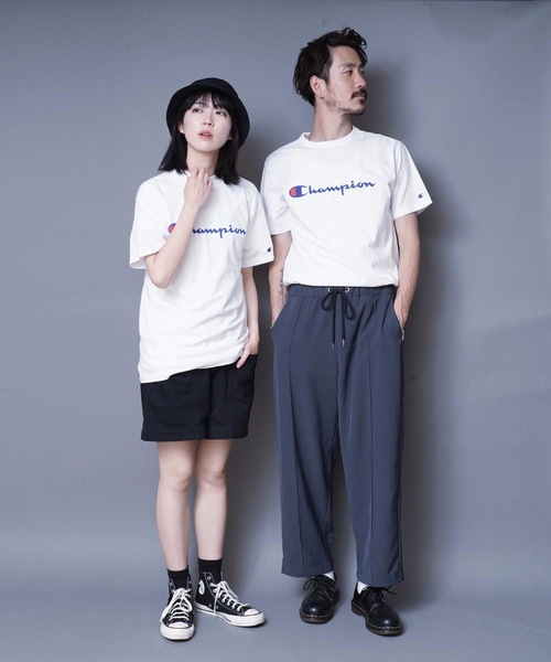 Champion（チャンピオン）の「【CHAMPION】スクリプトロゴプリントＴシャツ/ロゴプリント/チャンピオン（Tシャツ/カットソー・メンズ・ホワイト/ダークグリーン/ネイビー/ブラック/グレー/ワイン/ピンク/イエロー/杢グレー/ミント・X-LARGE/LARGE/MEDIUM/SMALL/XX-LARGE）」の14枚目の写真