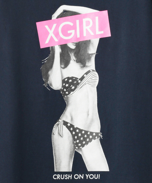 X-girl(エックスガール)の「SUMMER GIRL S/S TEE(Tシャツ/カットソー・レディース・ホワイト/ブラック/アッシュグレー/ネイビー/ライトブルー・1/2)」の8枚目の写真