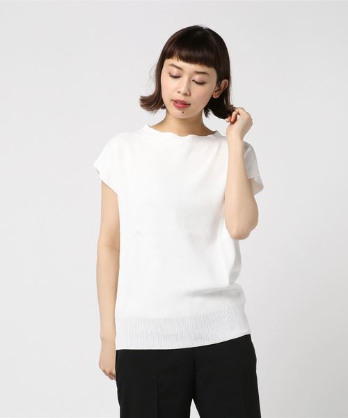 TRUDEA(トルディア)の「ボートネック フレンチスリーブ ニットプルオーバー(ニット/セーター・レディース・ホワイト/ブラック/ベージュ/ブラウン/カーキ/ピンク/ブルー・MEDIUM)」の17枚目の写真
