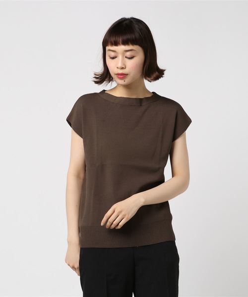 TRUDEA(トルディア)の「ボートネック フレンチスリーブ ニットプルオーバー(ニット/セーター・レディース・ホワイト/ブラック/ベージュ/ブラウン/カーキ/ピンク/ブルー・MEDIUM)」の19枚目の写真
