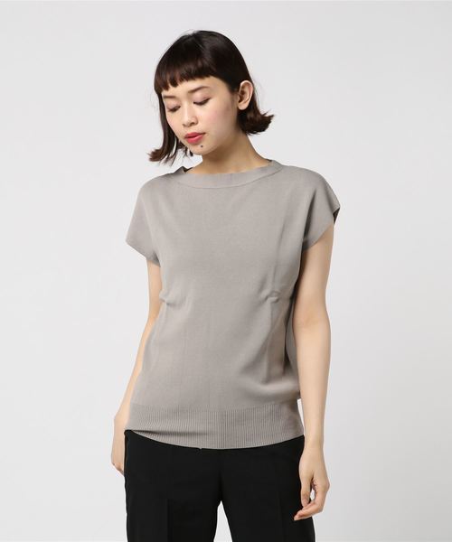 TRUDEA(トルディア)の「ボートネック フレンチスリーブ ニットプルオーバー(ニット/セーター・レディース・ホワイト/ブラック/ベージュ/ブラウン/カーキ/ピンク/ブルー・MEDIUM)」の10枚目の写真