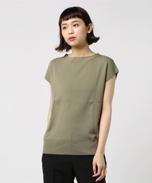 TRUDEA(トルディア)の「ボートネック フレンチスリーブ ニットプルオーバー(ニット/セーター・レディース・ホワイト/ブラック/ベージュ/ブラウン/カーキ/ピンク/ブルー・MEDIUM)」の13枚目の写真