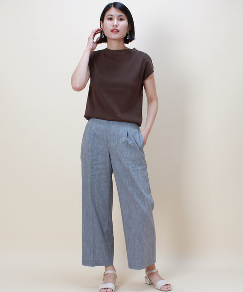 TRUDEA(トルディア)の「ボートネック フレンチスリーブ ニットプルオーバー(ニット/セーター・レディース・ホワイト/ブラック/ベージュ/ブラウン/カーキ/ピンク/ブルー・MEDIUM)」の14枚目の写真