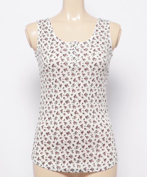 archives（アルシーヴ）の「小花プリントヘンリータンク（Tシャツ/カットソー・レディース・ネイビー/マスタード/ワイン・MEDIUM）」の3枚目の写真