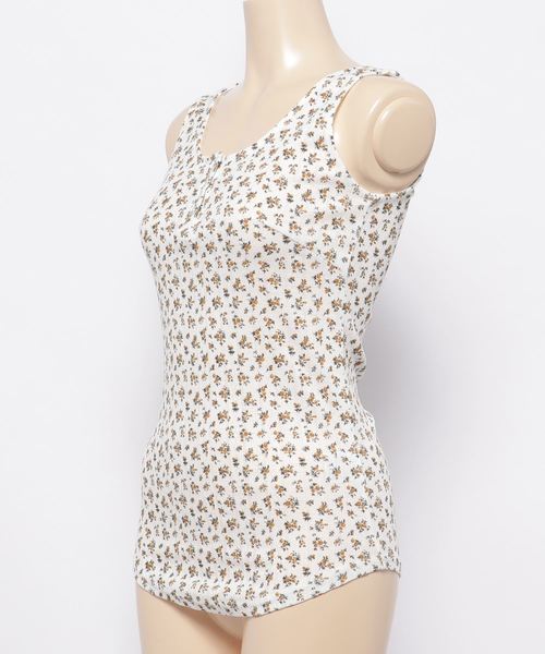 archives（アルシーヴ）の「小花プリントヘンリータンク（Tシャツ/カットソー・レディース・ネイビー/マスタード/ワイン・MEDIUM）」の4枚目の写真