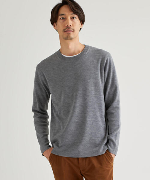 green label relaxing（グリーンレーベルリラクシング）の「CM オタゴウール クルーネック セーター（ニット/セーター・メンズ・コバルトブルー/マスタード/グレー/ブラック・LARGE/MEDIUM/SMALL）」の2枚目の写真