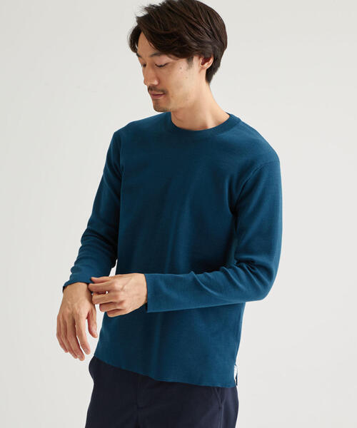 green label relaxing（グリーンレーベルリラクシング）の「CM オタゴウール クルーネック セーター（ニット/セーター・メンズ・コバルトブルー/マスタード/グレー/ブラック・LARGE/MEDIUM/SMALL）」の3枚目の写真