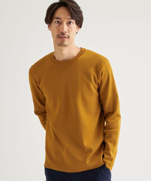 green label relaxing（グリーンレーベルリラクシング）の「CM オタゴウール クルーネック セーター（ニット/セーター・メンズ・コバルトブルー/マスタード/グレー/ブラック・LARGE/MEDIUM/SMALL）」の4枚目の写真