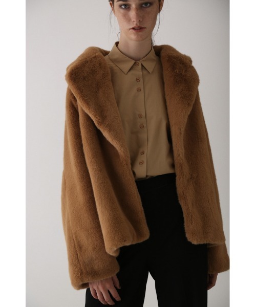 RIM.ARK（リムアーク）の「Dolman fake fur coat（チェスターコート  