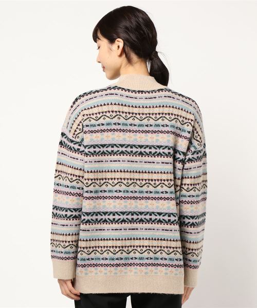 LOWRYS FARM(ローリーズファーム)の「キカジャガードプルオーバー 860064(ニット/セーター・レディース・ブラック/ベージュ/ブラウン・FREE)」の4枚目の写真