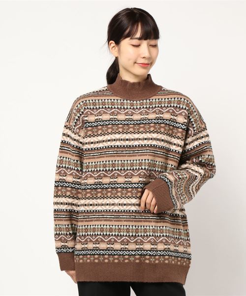 LOWRYS FARM(ローリーズファーム)の「キカジャガードプルオーバー 860064(ニット/セーター・レディース・ブラック/ベージュ/ブラウン・FREE)」の10枚目の写真